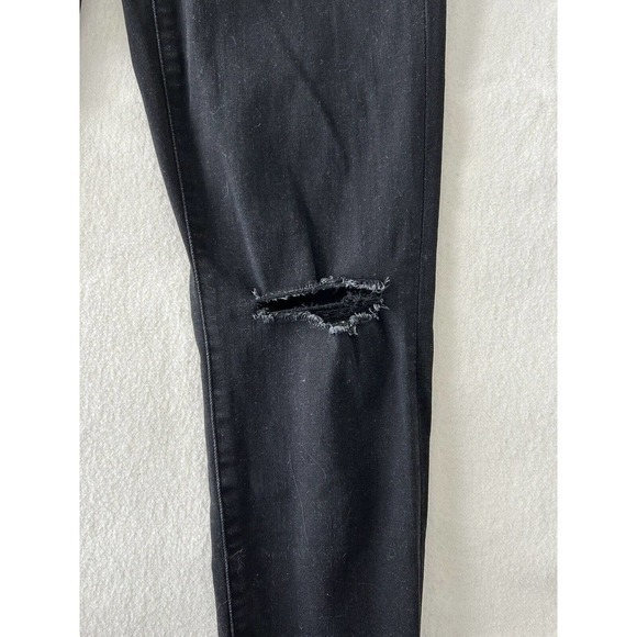 American Eagle Super Hi Rise Jegging Stretch‎ Women's 6 Regular Black Distressed - Picture 7 of 14